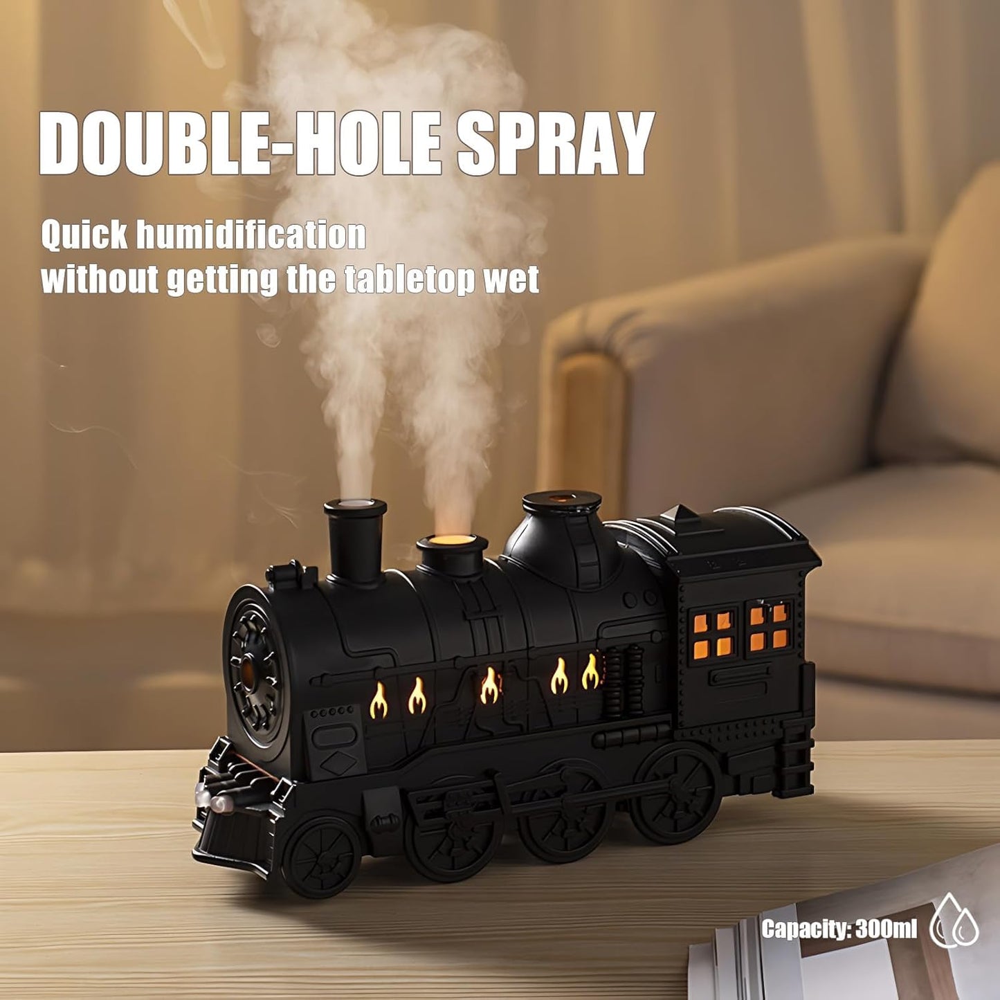 Train Diffusers for Essential Oils,300Ml Magic Train Diffuser, Large Room Remote Control Aromatherapy Diffuser, Ultrasonic Cool Mist Humidifier Auto off for Office Bedroom